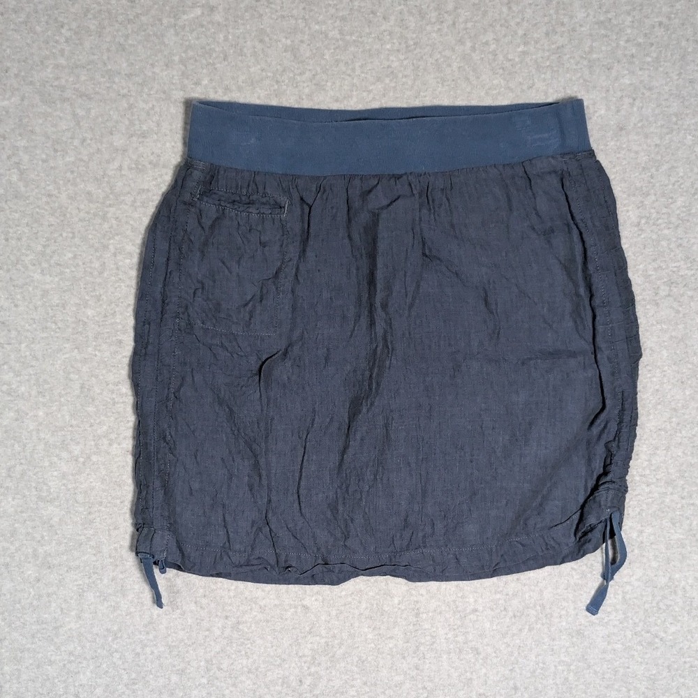 Toad&Co Mini Skirt Womens Medium Linen Drawstring Hem Pocket Boho Minimalist